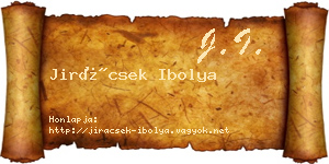 Jirácsek Ibolya névjegykártya